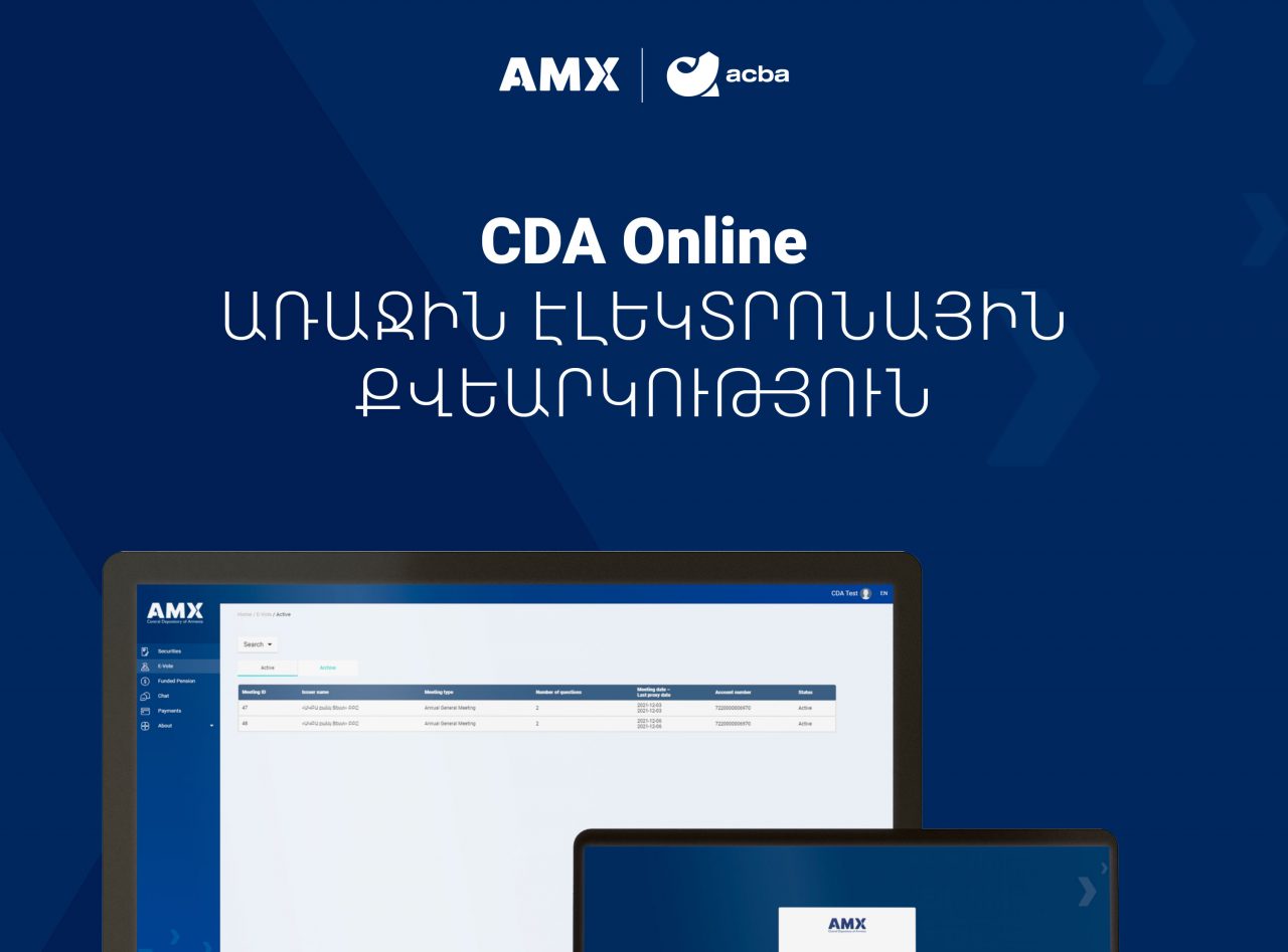 Via the CDA Online application the first shareholders’ meeting of “ACBA BANK” OJSC took place