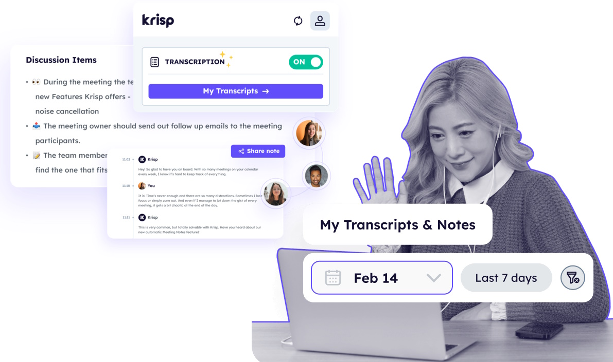 Krisp expands from noise canceling to on-device transcription. Techcrunch