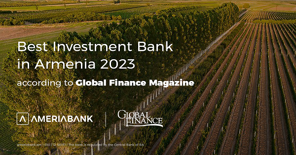 Ameriabank honored as the Best Investment Bank in Armenia for 2023 by Global Finance 