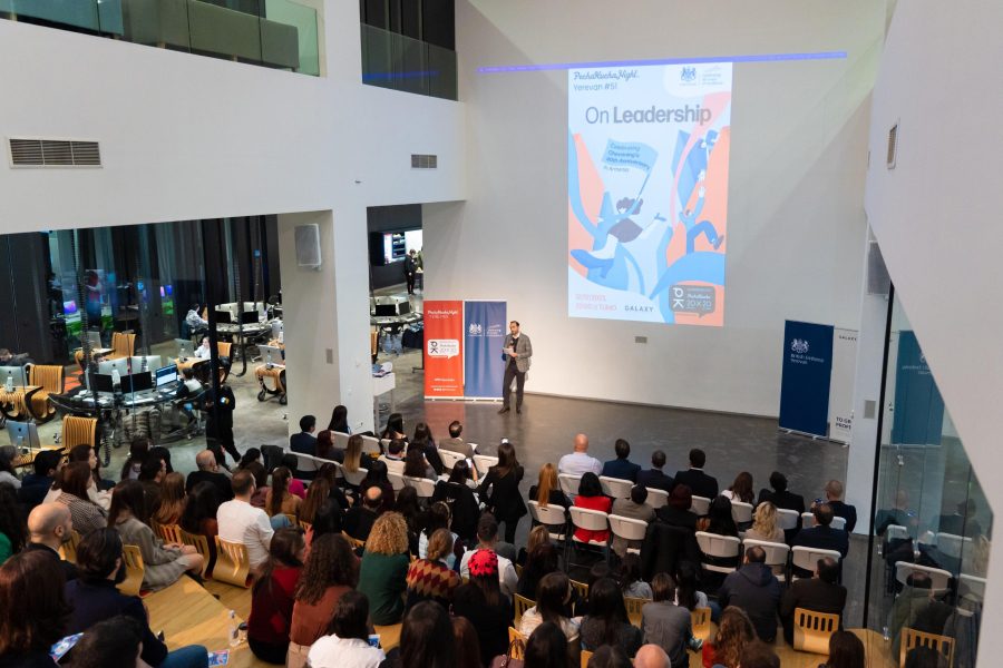 Artyom Khachatryan, co-founder of Galaxy Group of Companies, and John Gallagher, the British Ambassador to Armenia, participated in the PechaKucha Night Yerevan event 1