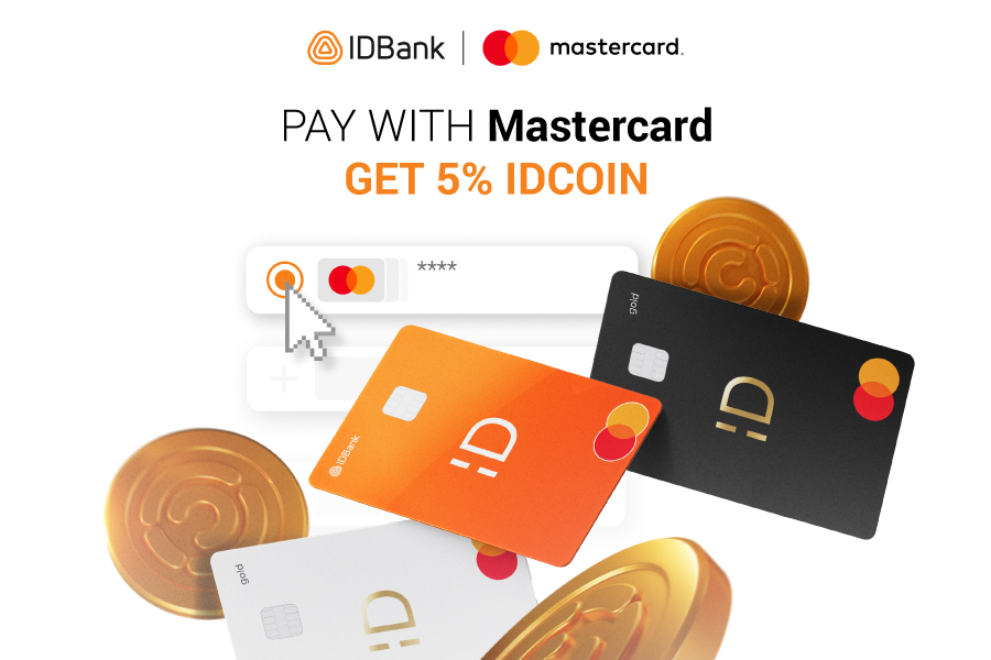 Pay with IDBank Mastercard and get 5% idcoin