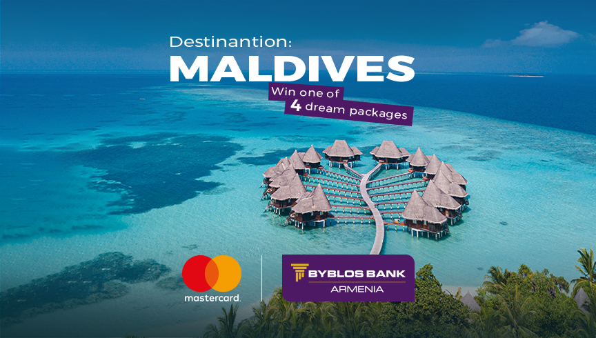 Maldives, Macbooks and iPhones: Exclusive campaign specially for Byblos Bank Armenia’s Mastercard cardholders