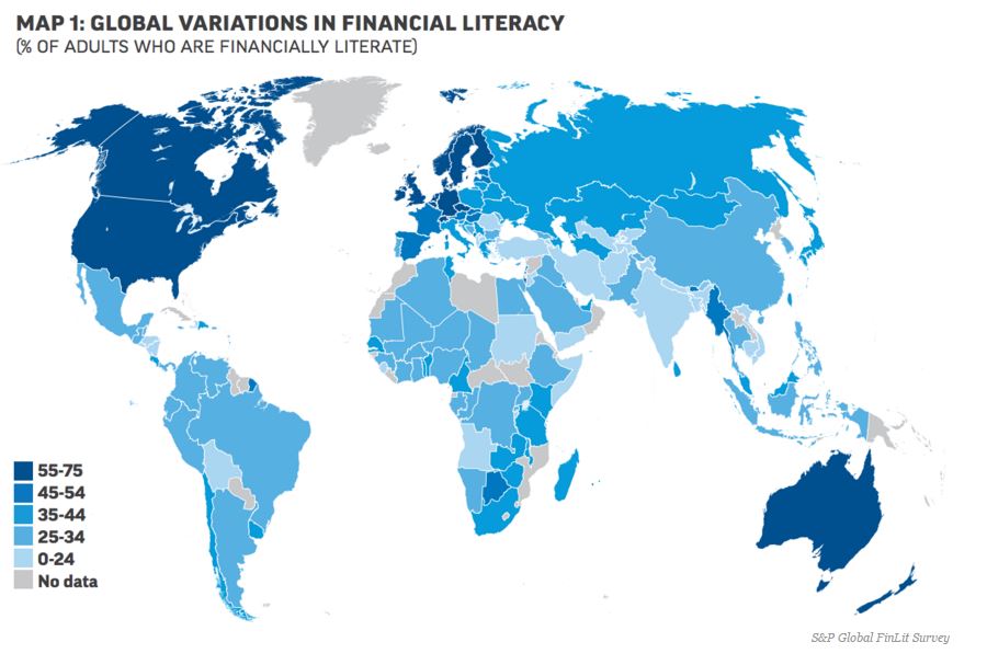 Հրապարակվել է աշխարհի ֆինանսական գրագիտության քարտեզը