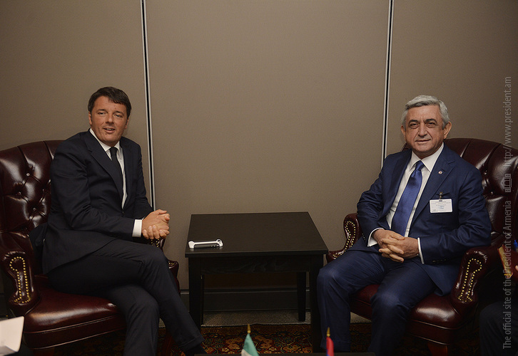Նախագահ Սերժ Սարգսյանը Նյու Յորքում հանդիպում է ունեցել Իտալիայի եվ Շվեդիայի վարչապետների հետ