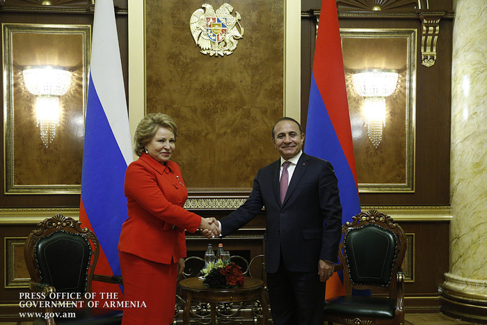 Վարչապետ Աբրահամյանն ընդունել է ՌԴ Դաշնային ժողովի Դաշնության խորհրդի նախագահ Վալենտինա Մատվիենկոյին