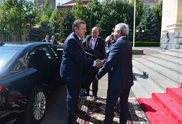 Սերժ Սարգսյանն ընդունել է Վրաստանի վարչապետ Գիորգի Կվիրիկաշվիլիին