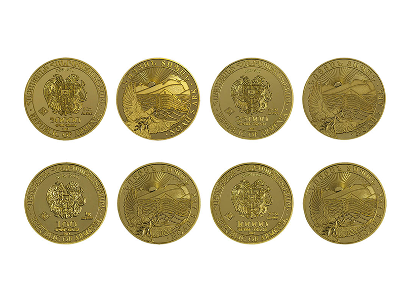 Կենտրոնական բանկ. շրջանառության մեջ է դրվել «Նոյյան տապան» 4 տեսակի ոսկե հուշադրամները