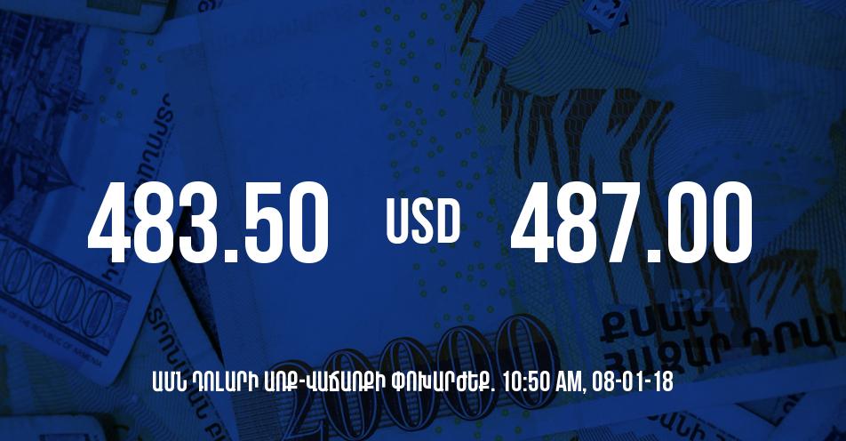 Դրամի փոխարժեքը 10:50-ի դրությամբ – 08/01/18