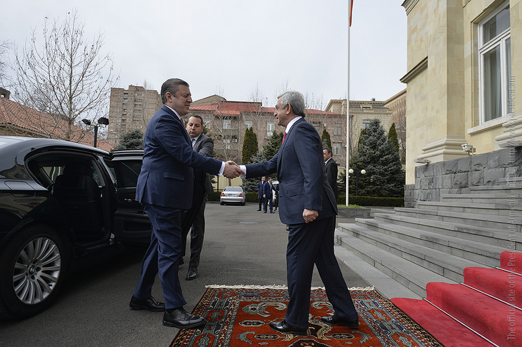 Նախագահ Սերժ Սարգսյանը ընդունել է Վրաստանի վարչապետ Գիորգի Կվիրիկաշվիլիին