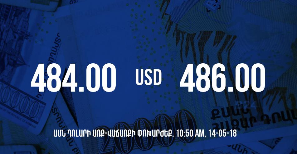 Դրամի փոխարժեքը 10:50-ի դրությամբ – 14/05/18