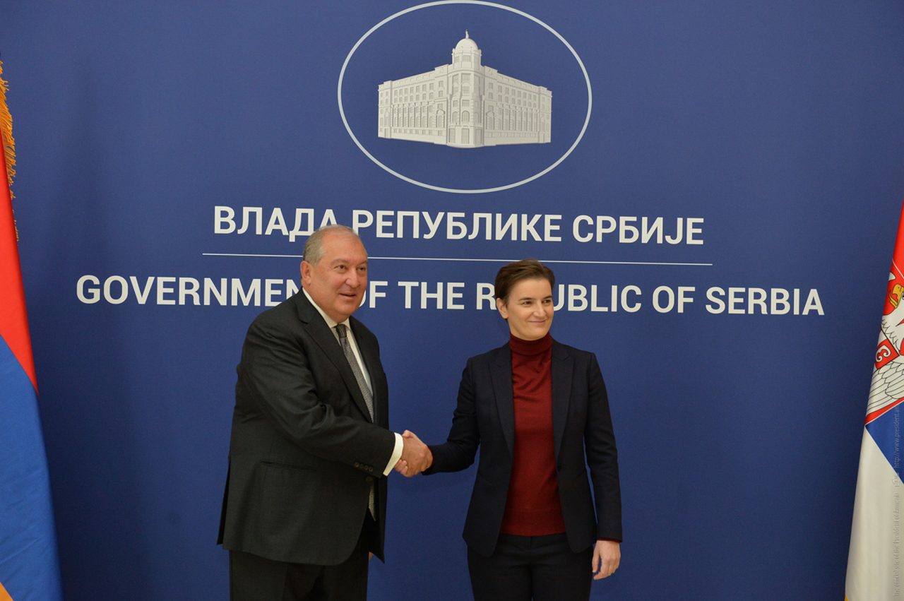 Հայաստանի նախագահ Արմեն Սարգսյանը հանդիպել է Սերբիայի վարչապետ Անա Բռնաբիչի հետ