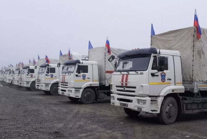 Ռուսաստանից մարդասիրական օգնության ևս 7 բեռնատար ժամանել է Արցախ