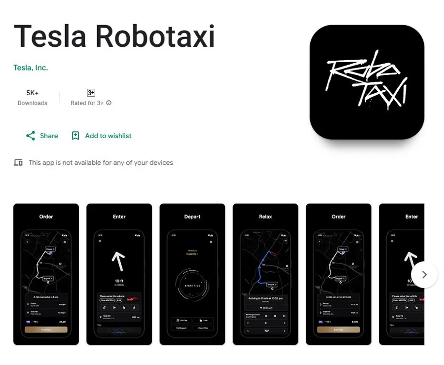 Tesla-ն թողարկել է Robotaxi հավելվածը Android-ի համար