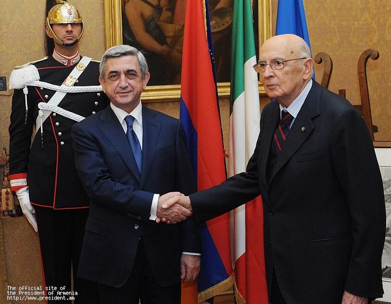 Президент Серж Саргсян встретился с Президентом Италии Джорджио Наполитано